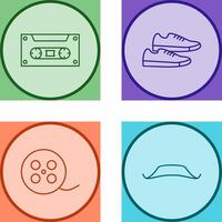 Casette and Sneakers Icon vector