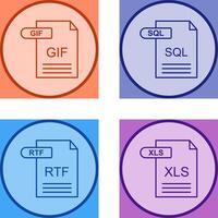 GIF and SQL Icon vector