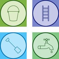 Water Bucket and Ladder Icon vector