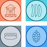 House and Hot Sausage Icon vector