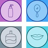 cosmético producto y espejo icono vector