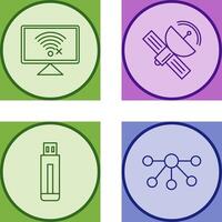 Disconnected Network and Satellite Icon vector