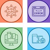 Virus and Error Code Icon vector