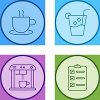 hot coffee and whiskey sour Icon vector