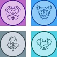 Bulldog and leopard Icon vector