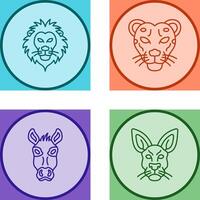 Lion and Cheetah Icon vector