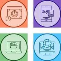 Time is Mony and Faq Icon vector