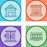 Dog House and Fireplace Icon vector