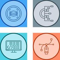 Layers and Flowchart Icon vector