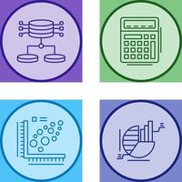 Structured Data and Calculator Icon vector