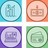 Chart Up and Money Down Icon vector