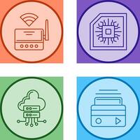 Wifi Router and Chip Icon vector