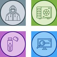 Safe Box and Hacker Icon vector