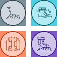 Shovel and Ski Boots Icon vector