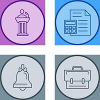 Podium and CalculatorSnack and Money Icon vector