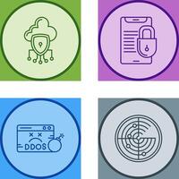 Data Protection and Smart Phone Icon vector