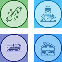 Snowboard and Snowman Icon vector