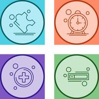 Puzzle and Stop Watch Icon vector