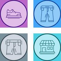 Zapatos y pantalones icono vector