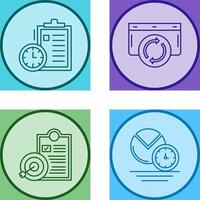 Time Management and Refresh Icon vector