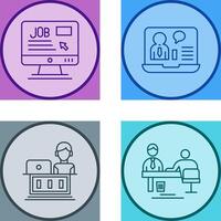 Online Job and Online Job Interview Icon vector