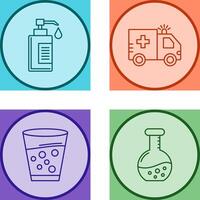 Hand Soap and Ambulance Icon vector