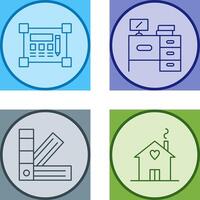 Blueprint and Desk Icon vector