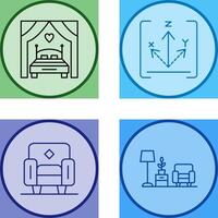 Bed and Axis Icon vector