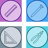 Ruler and Nail Icon vector