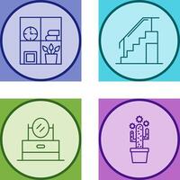 Bookshelf and Stairs Icon vector