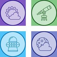 sun and telescope Icon vector