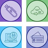 Usb and Cloud Icon vector