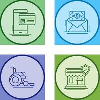 Cashless Payment and Mail Coin Icon vector