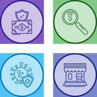 Investment and magnifier Icon vector