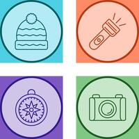 Winter Hat and Flash Light Icon vector