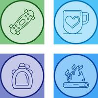 Skateboard and Mug Icon vector