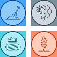 Digging and Honeycomb Icon vector