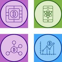 Bitcoin Chip and Mobile Icon vector