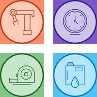 Robotic Arm and Clock Icon vector