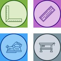 Square Ruller and Plank Icon vector