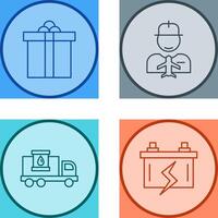 Gift Box and Worker Icon vector