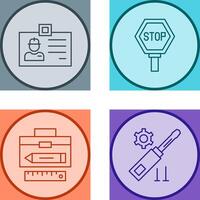 Identity Card and Stop Sign Icon vector