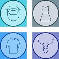 Beard and Moustache and Dress Icon vector