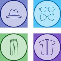 sombrero y hipster estilo icono vector