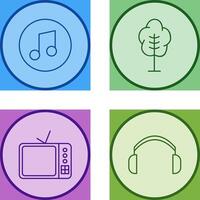 Music Player and Tree Icon vector