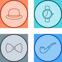 Hat and Watch Icon vector