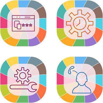 sitio web promoción y hora mejoramiento icono vector