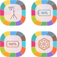 light stand and half battery Icon vector