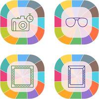 glasses and timer on camera Icon vector