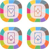 heart cards and diamonds card Icon vector